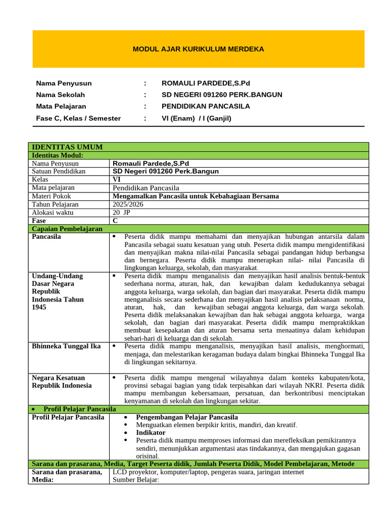 Modul Ajar Pendidikan Pancasila Bab 2 | PDF