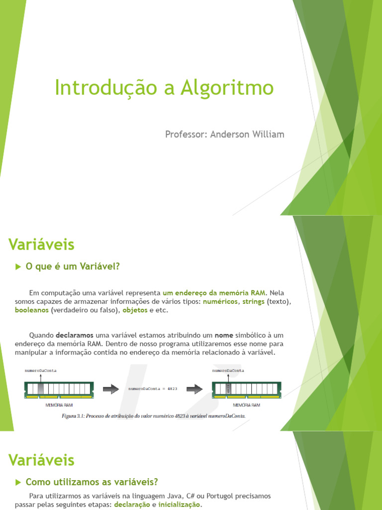 Introdução a Variáveis em Algoritmos | PDF | Variável (Ciência da ...