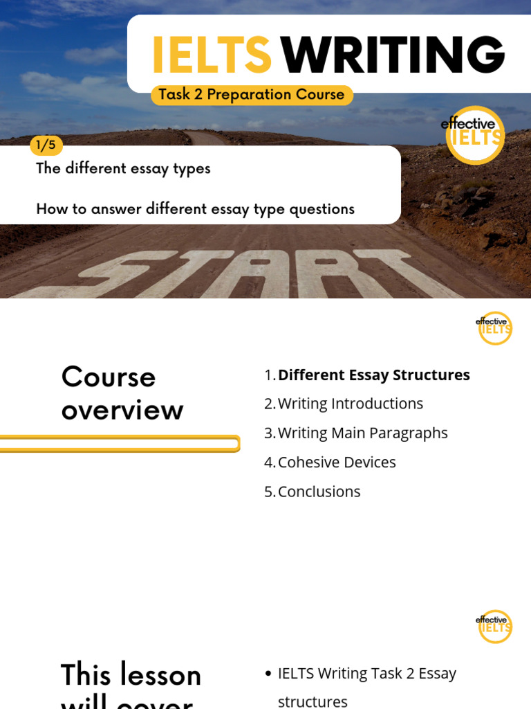 Ielts: Task 2 Preparation Course Effective The Different Essay Types ...