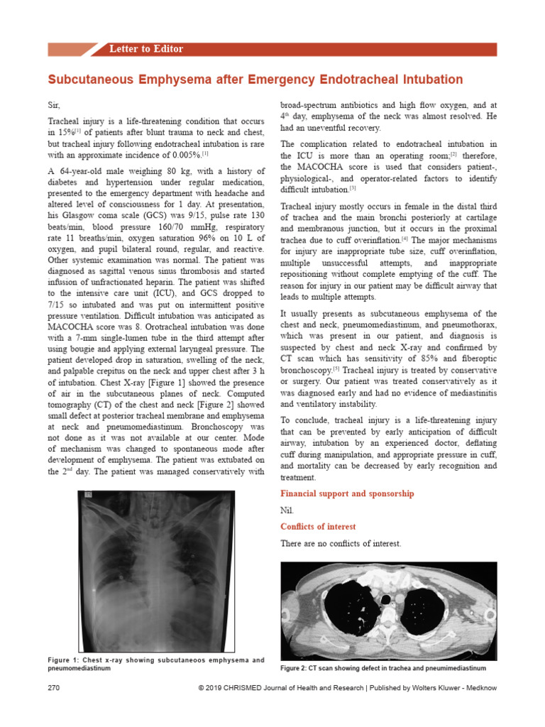 subcutaneous_emphysema_after_emergency.17 | PDF | Pulmonology | Medical ...