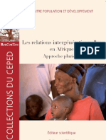 Les Relations Intergenerationnelles en Afrique Approche Plurielle