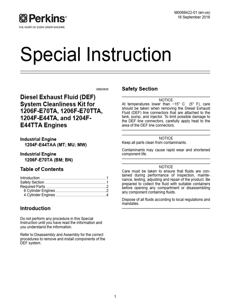 DEF System Cleanliness Kit Guide | PDF | Diesel Engine | Mechanical ...