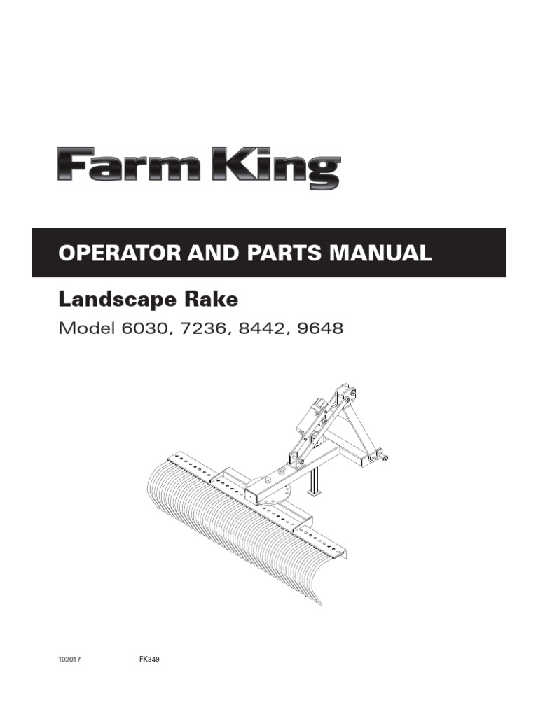 Landscape Rake Operator Manual | PDF | Tractor | Safety