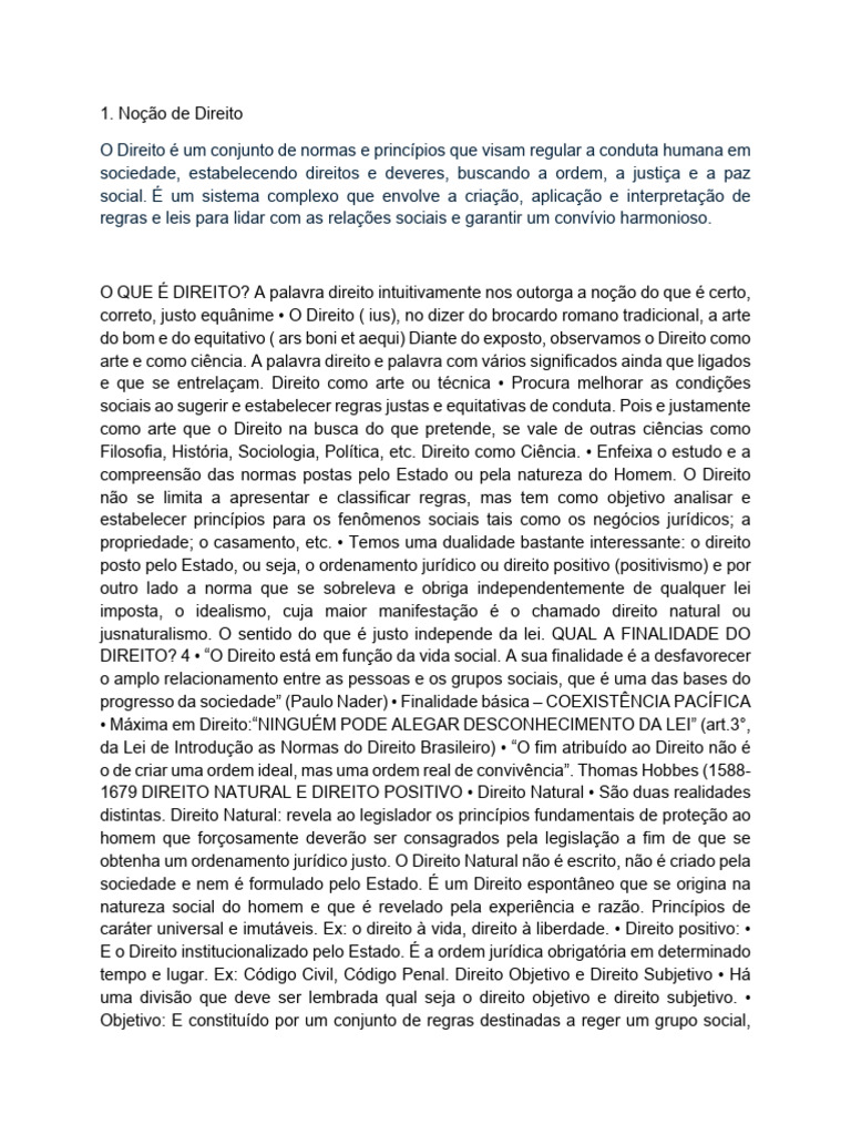 Conceito e Finalidade do Direito | PDF | Lei Natural | Justiça