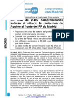 2.492 compromisarios votarán el sábado la reelección de Aguirre al frente del PP de Madrid