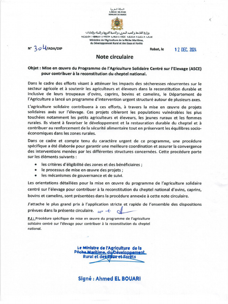 Note Circulaire MLM As Elevage | PDF