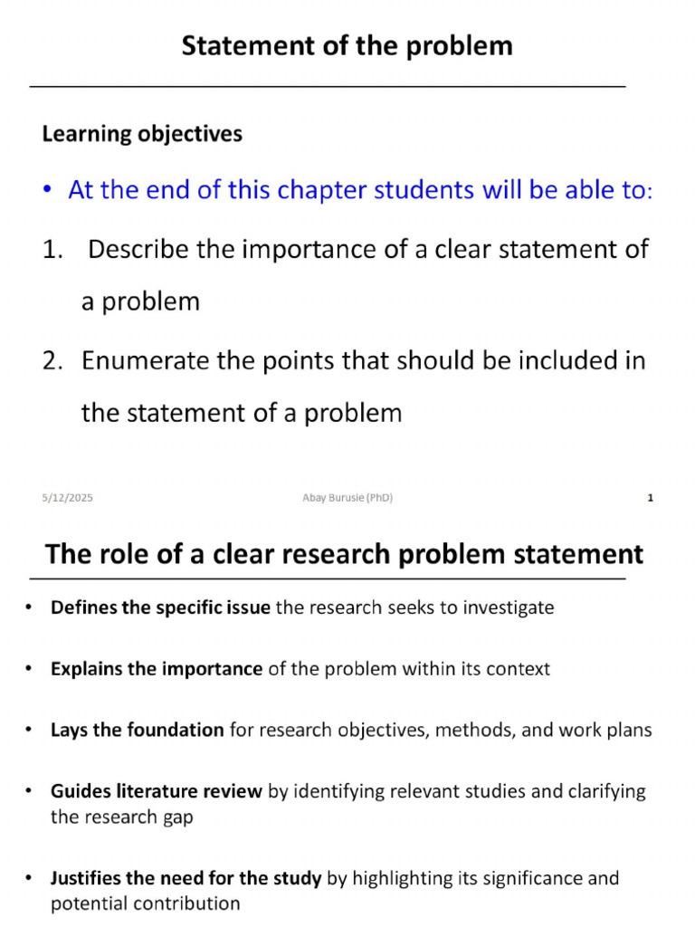 Chapter 3-Problem Statement | PDF