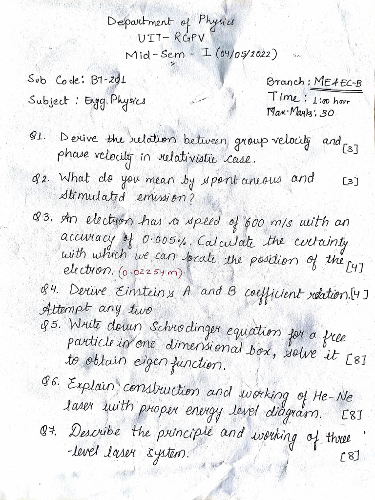 Mid Sem Papers | PDF