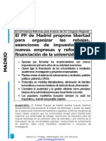 El PP de Madrid propone libertad para organizar las rebajas, exenciones de impuestos para nuevas empresas y reformar la financiación de la universidad