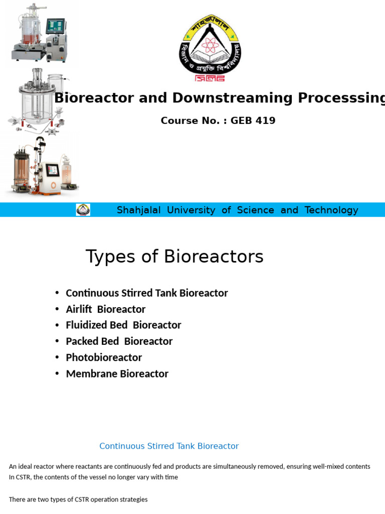 Bioreactor Types and Operations Overview | PDF | Chemical Reactor ...