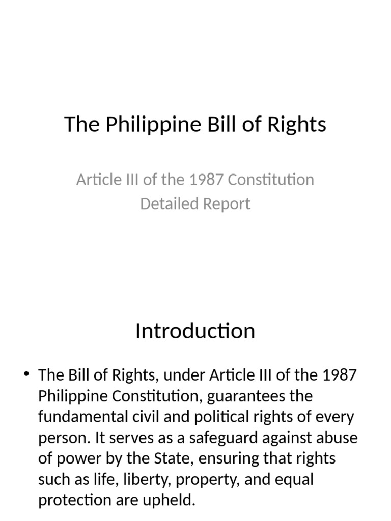 Philippine Bill of Rights Overview | PDF