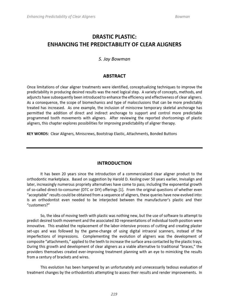 Enhancing Clear Aligner Predictability | PDF | Orthodontics | Tooth