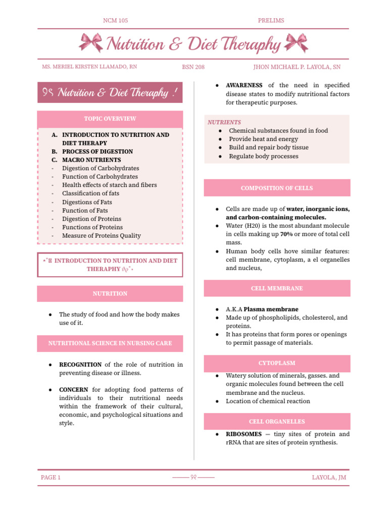 Updated Nutrition and Diet Therapy PDF | PDF | Fat | Digestion