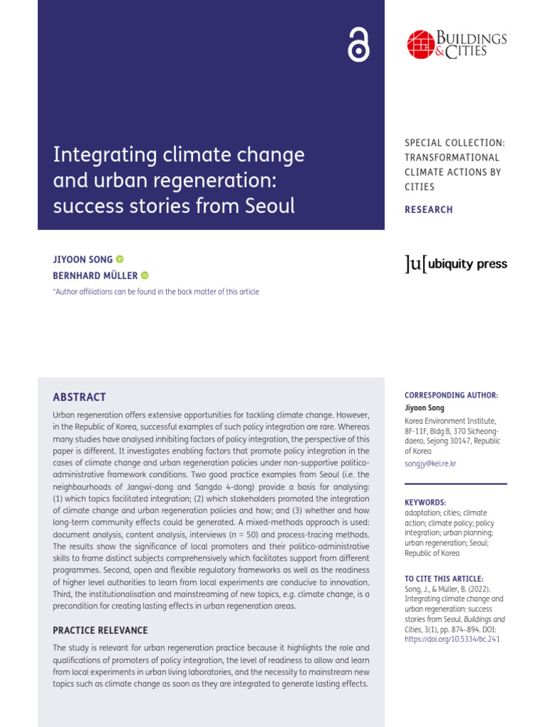 Climate & Urban Regeneration | PDF | Policy | Climate Change Mitigation