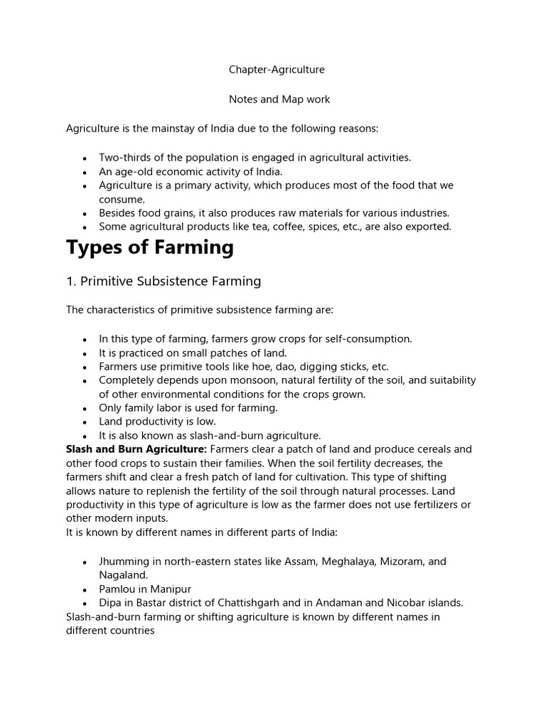 Class 10 Agriculture Map Work Guide | PDF | Agriculture | Crops
