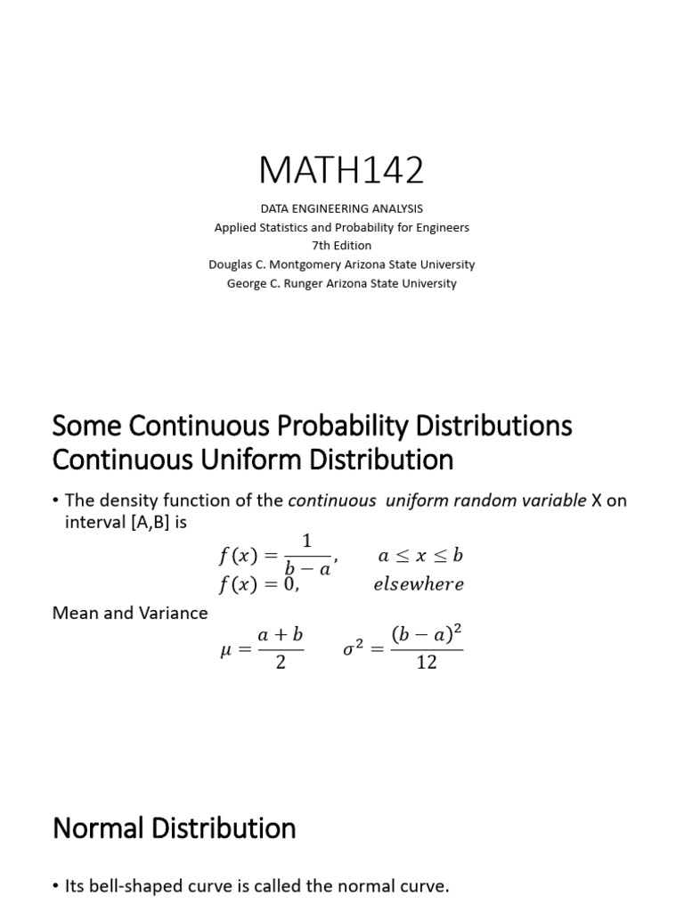 Uniform, Normal - Exponential Distribution PDF | PDF | Normal ...