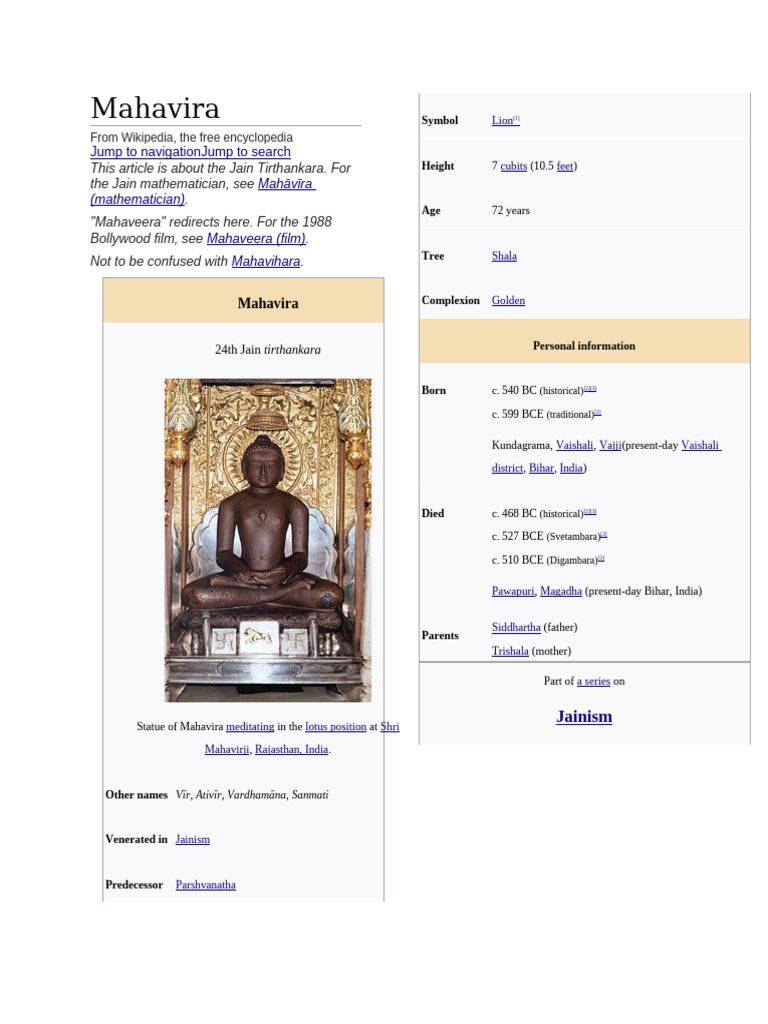Mahavira: Life and Teachings in Jainism | PDF | Eastern Philosophy ...