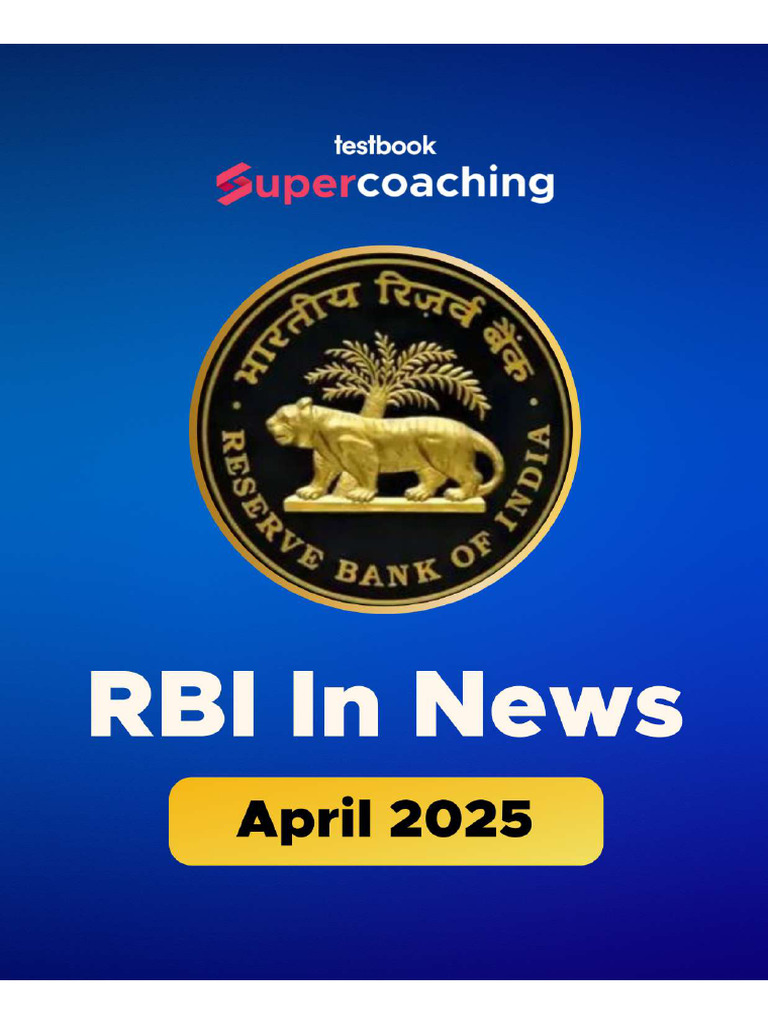 April - RBI in News - Monthly | PDF | Inflation | Reserve Bank Of India