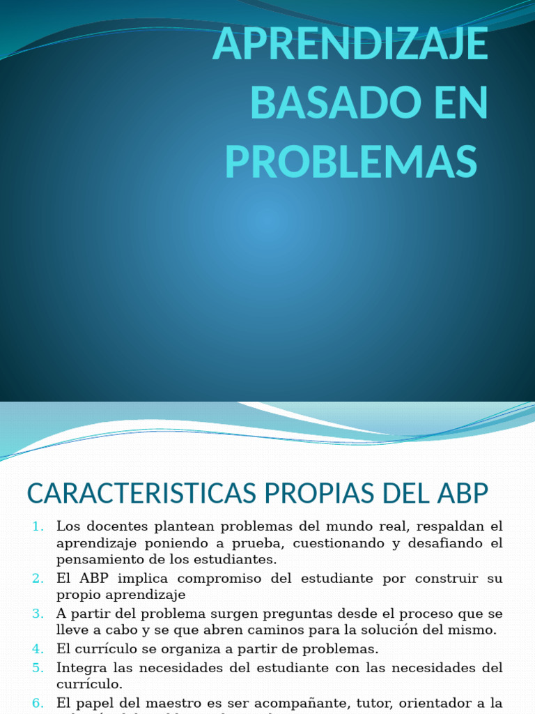 Características del Aprendizaje Basado en Problemas | PDF | Evaluación ...