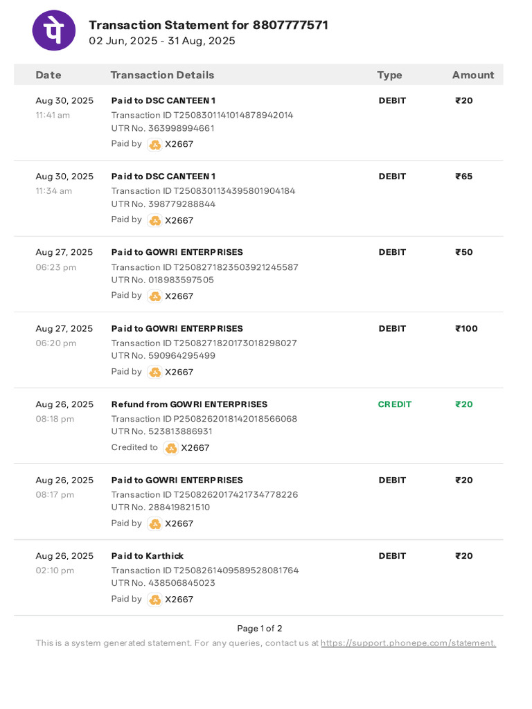 Transaction Statement Summary 8807777571 | PDF | Debit Card