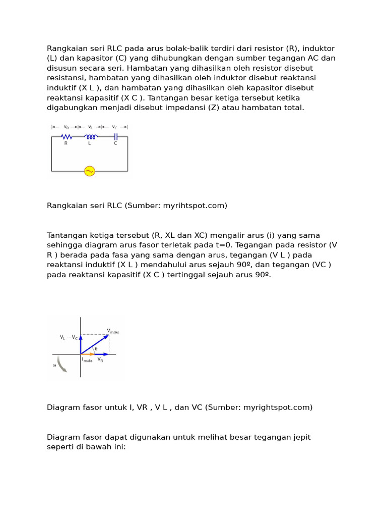 Diagram Fasor Rangkaian Seri RLC | PDF