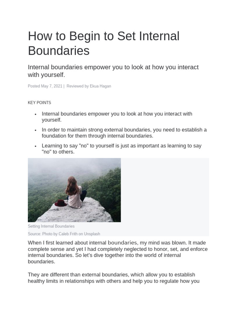 How To Begin To Set Internal Boundaries | PDF | Thought | Emotions