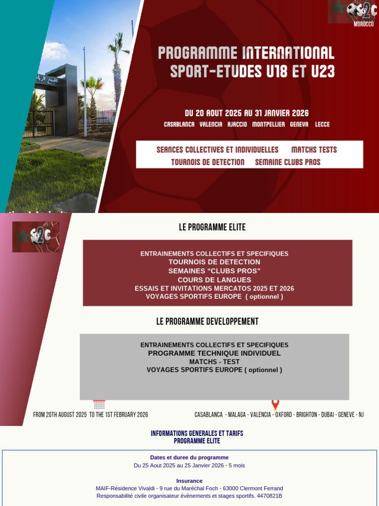 Programme Sport-Études U18 et U23 2025-2026 | PDF | Club de football