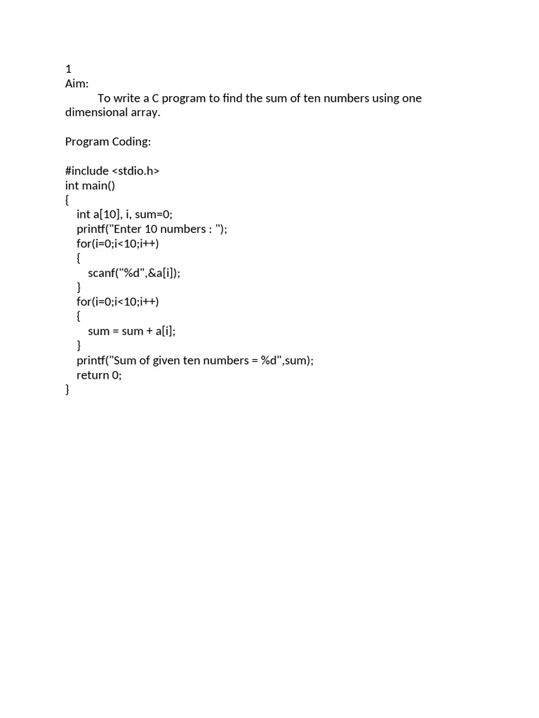 C Programs for Basic Operations | PDF | Parameter (Computer Programming ...