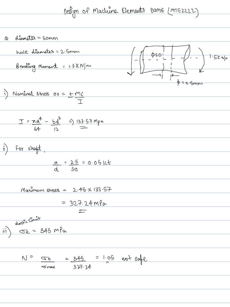Machine Elements Design Analysis | PDF | Deformation (Engineering) | Screw