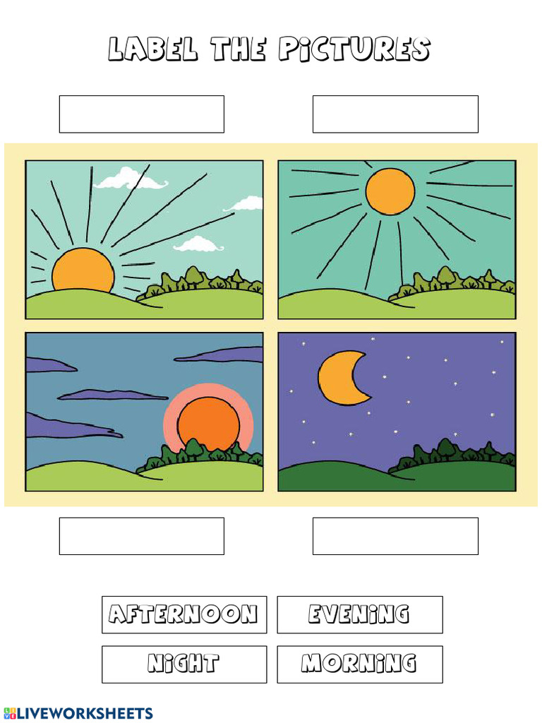 Parts of The Day - Labeling | PDF