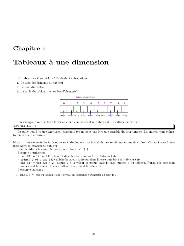 Introduction aux tableaux en C | PDF | C (Langage de programmation ...
