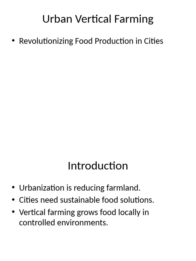 Urban Vertical Farming: Sustainable Solutions | PDF