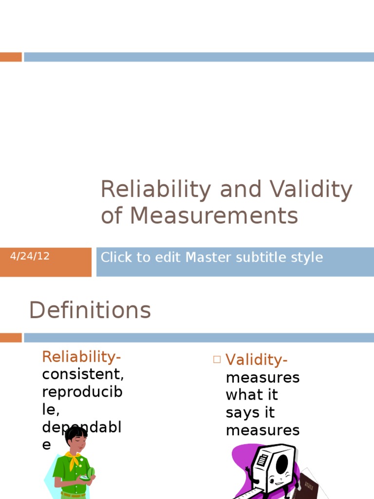 Reliability and Validity of Measurements SV | PDF | Validity ...