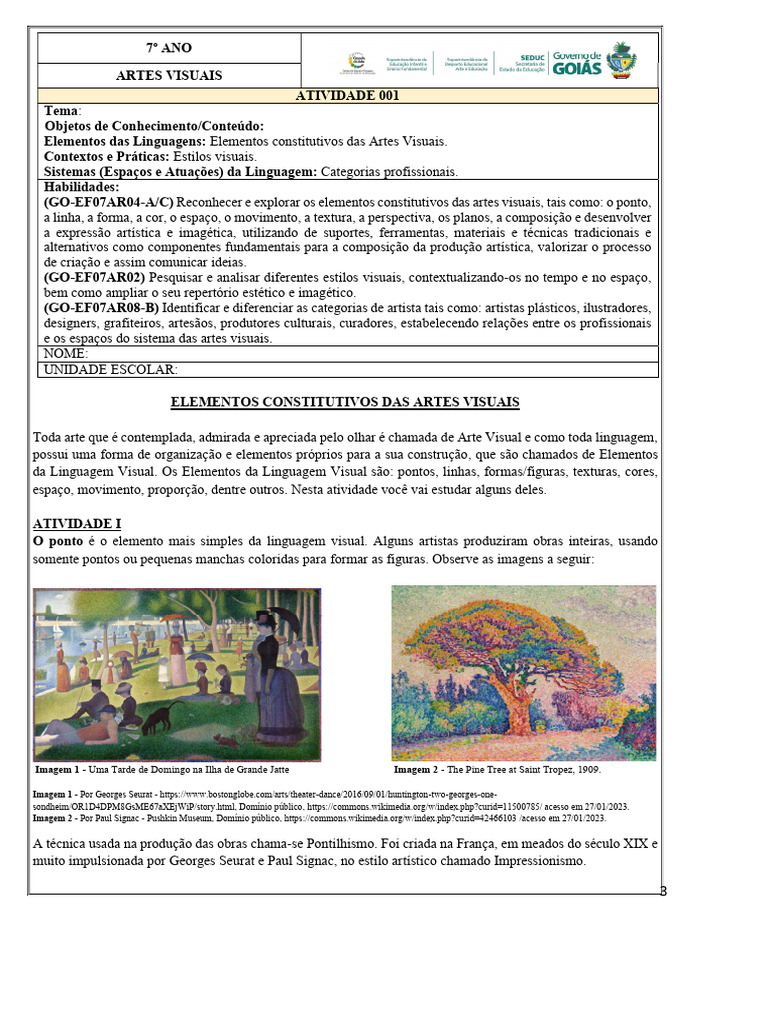 Elementos das Artes Visuais: Pontos e Linhas | PDF | Imagem | As artes