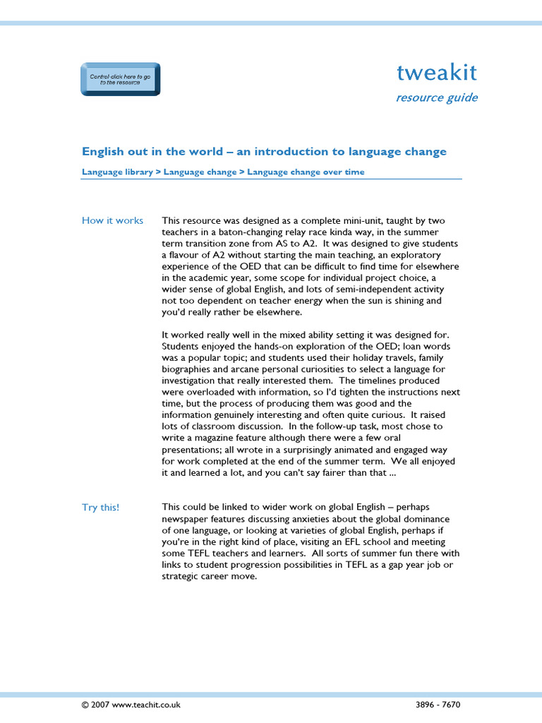 English As A Global Language | PDF | Second Language | English Language