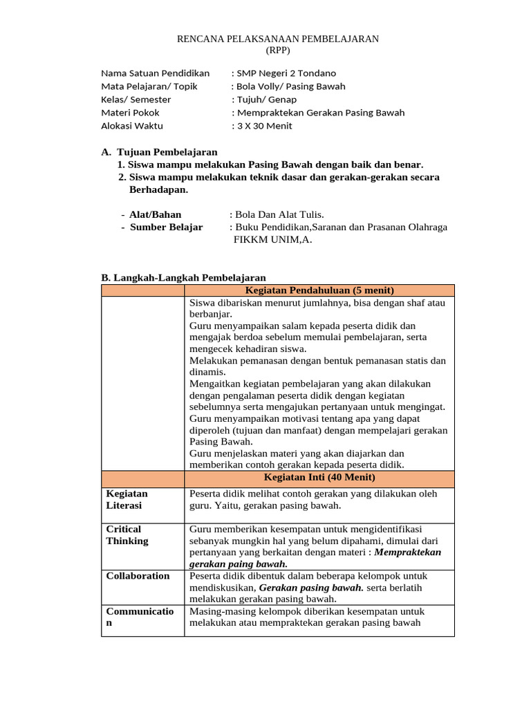 RPP SMP 2 | PDF