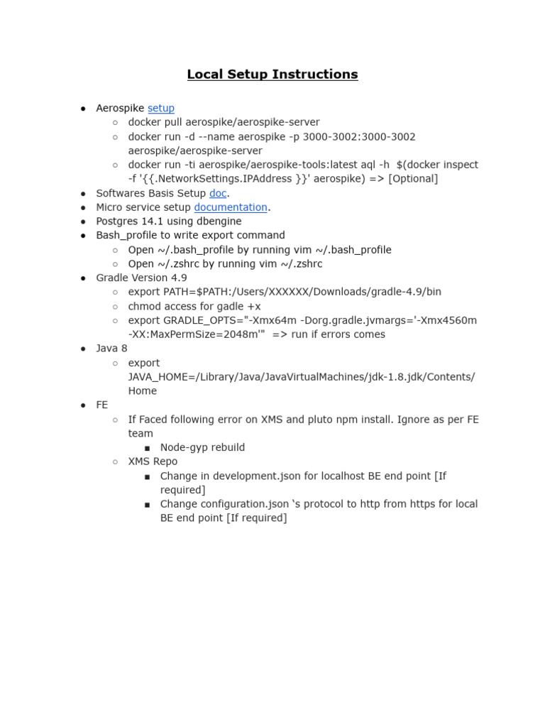 Local Setup Instructions for Aerospike | PDF