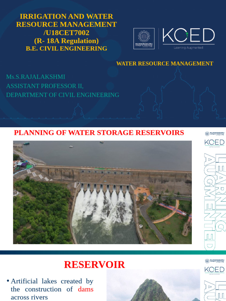 Water Resource Management: Reservoir Planning | PDF | Reservoir ...