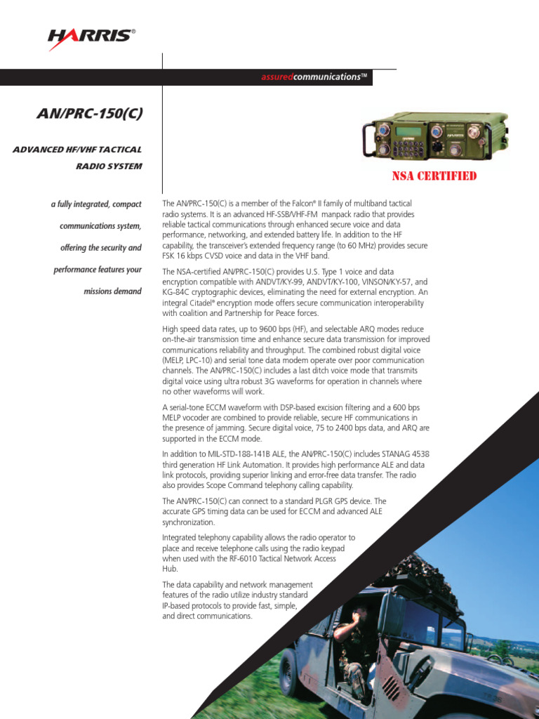 AN/PRC-150(C) Tactical Radio Overview | PDF | High Frequency | Radio