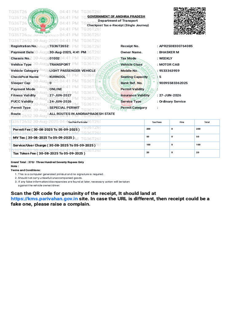 Checkpost v4.3.11 Tg36t2652 AP | PDF | Transport | Vehicles