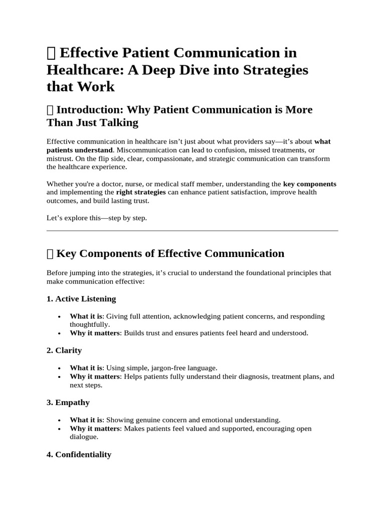 Patient Communication Strategies in Healthcare | PDF | Communication ...