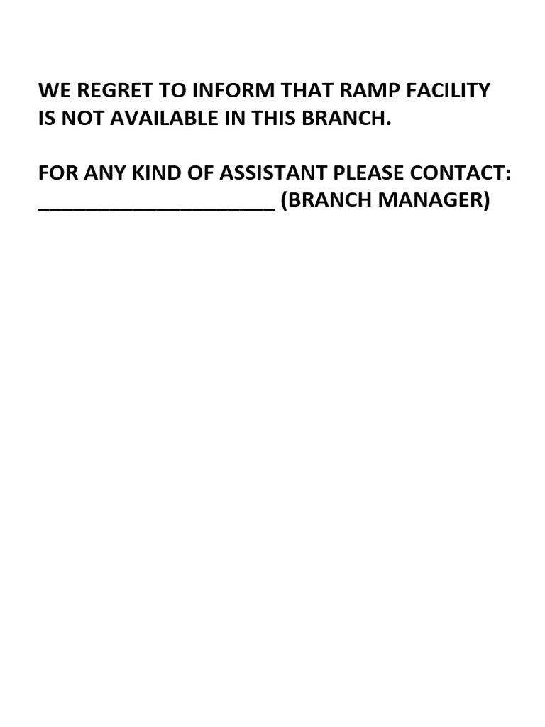 Ramp Facility Unavailable Notice | PDF