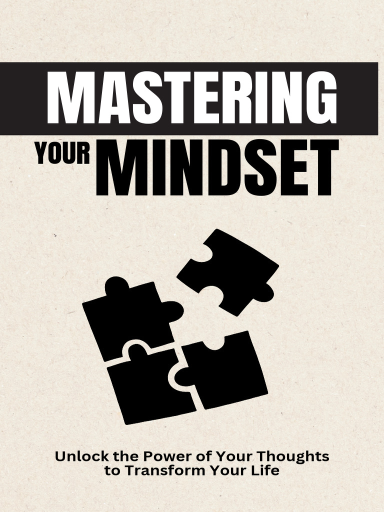 Black White and Monochrome Bold Mindset Ebook Cover | PDF