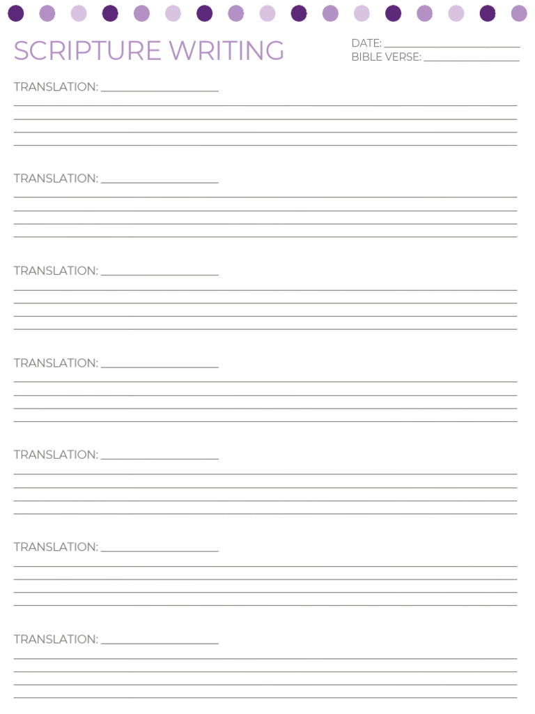 Scripture Writing - Lined - Purple | PDF | Bible | Religious Literature
