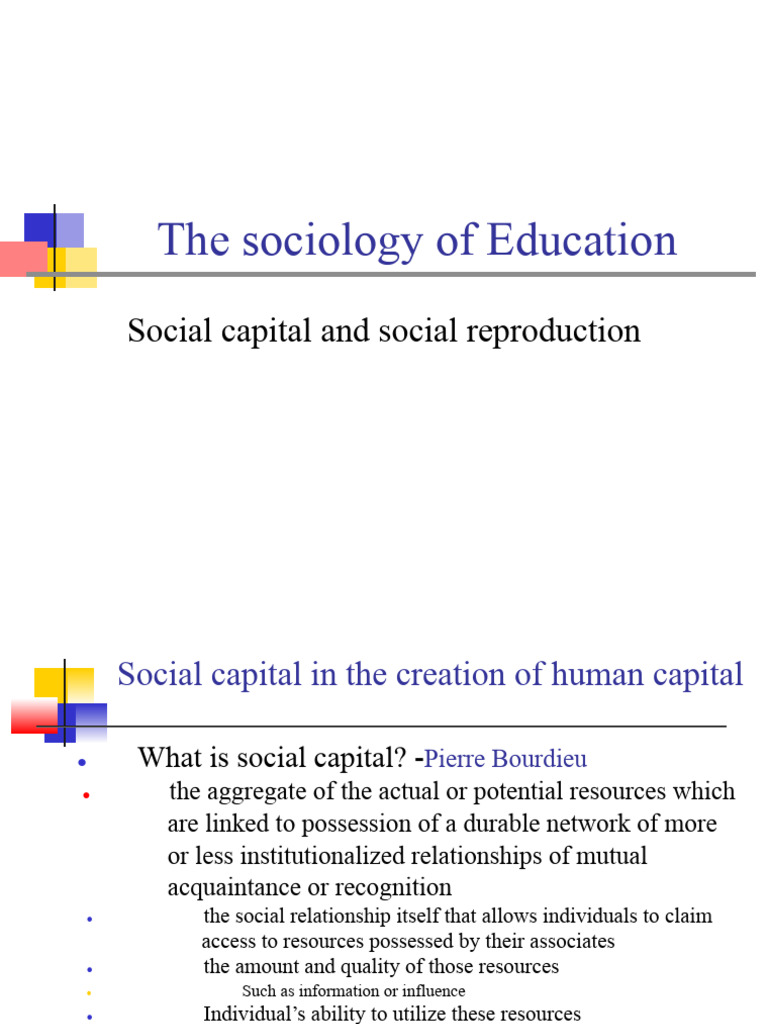 Social Capital in Human Capital Development | PDF