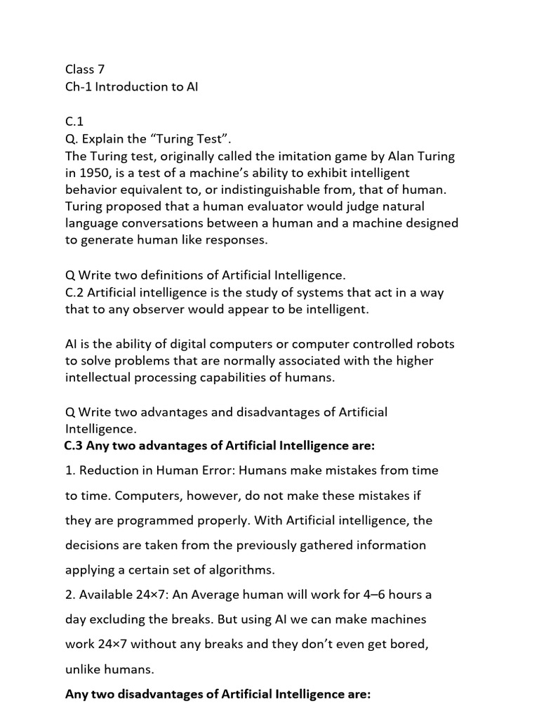 Introduction to AI and Its Concepts | PDF | Artificial Intelligence ...