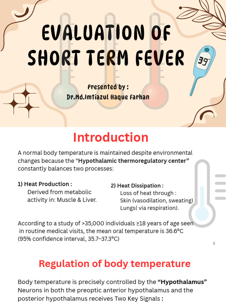Pediatric Fever Evaluation Guide | PDF | Fever | Thermoregulation