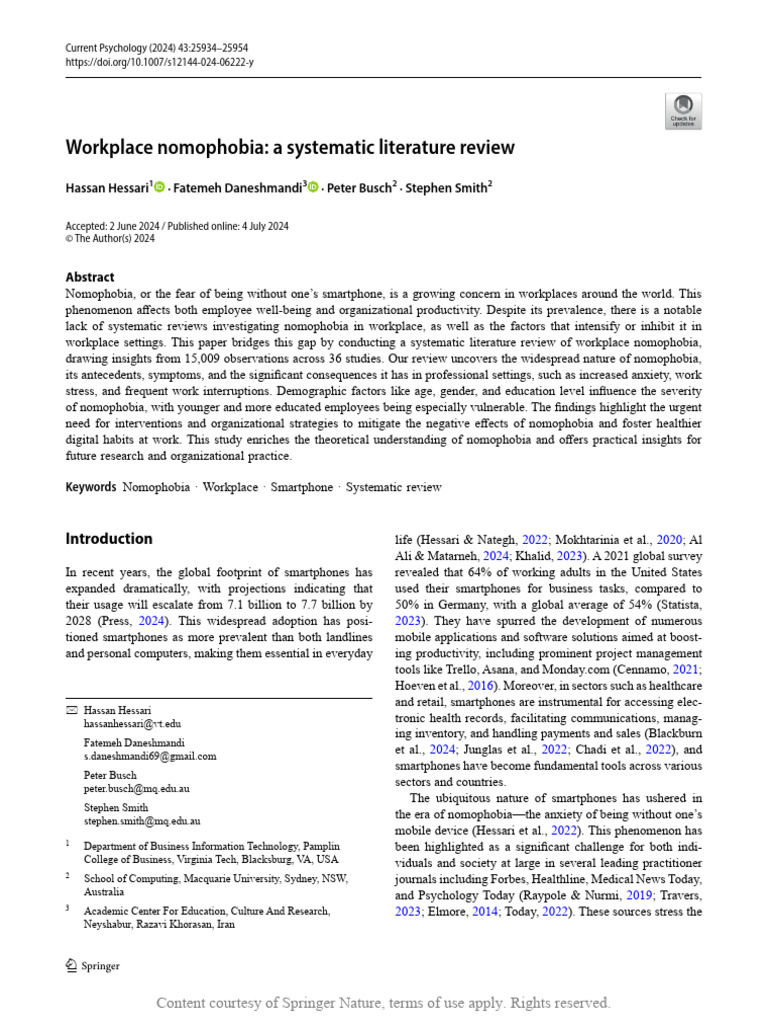 Risk Factors, Health Consequences, and Professional Work of Problematic ...