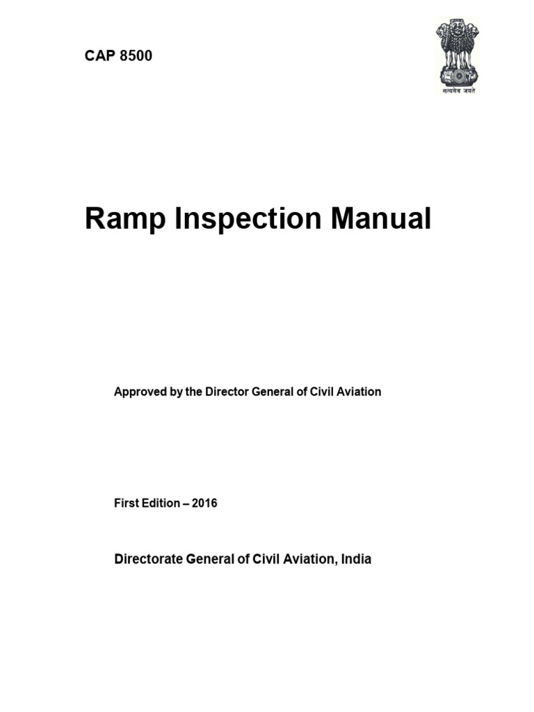 Ramp Inspection Manual CAP 8500 | PDF | Aviation