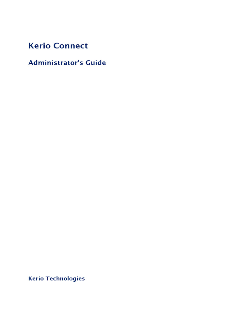 Kerio Connect Installation Guide | PDF | Computing | System Software